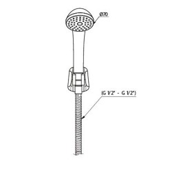 Τηλέφωνο ντους με στήριγμα και σπιράλ 150cm μιας λειτουργίες Ds50 GPD