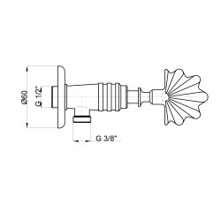 Ορειχάλκινη κάνουλα εξωτερικού χώρου οριζόντια με αντικέ επίστρωση TMS20