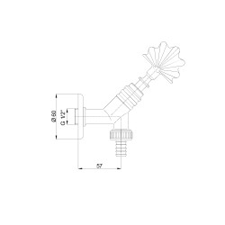 Ορειχάλκινη κάνουλα εξωτερικού χώρου πλάγια με αντικέ επίστρωση CMS20