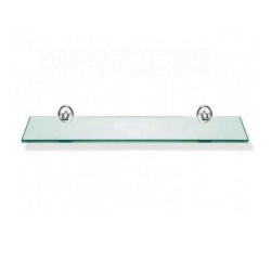 Εταζέρα μπάνιου με γυάλινο ράφι 4x10x40cm και ροζέτες στρόγγυλες σειρά Mia