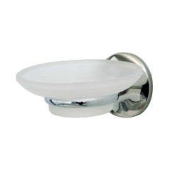 Σαπουνοθήκη με γυάλινο ματ πιατάκι επιτοίχιας τοποθέτησης σειρά Mia