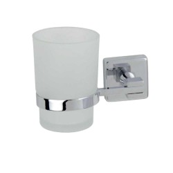 Eπιτοίχιας ποτηροθήκη μπάνιου γυάλινη για οδοντοβουρτσες με βάση σειρά Emma