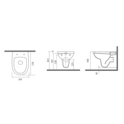 Κρεμαστή λεκάνη από πορσελάνη σε λευκό χρώμα της σειράς 