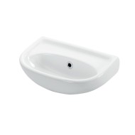 Νιπτήρας επιτοίχιας τοποθέτησης σε οβάλ σχήμα από πορσελάνη λευκού χρώματος διαστάσεων 40x25x15cm 