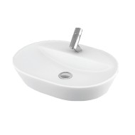 Επικαθήμενος νιπτήρας από πορσελάνη σε λευκό χρώμα διαστάσεων 60x45x11,5cm 