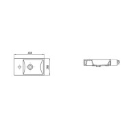 Κρεμαστός νιπτήρας από πορσελάνη σε λευκό χρώμα διαστάσεων 45x26x10cm 