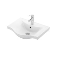 Επικαθήμενος νιπτήρας με γυαλιστερή πορσελάνινη υφή διαστάσεων 45x46cm συμβατός με έπιπλο 