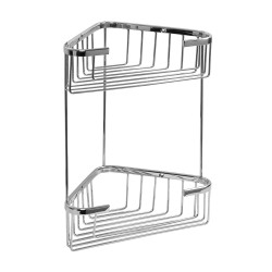 Γωνιακό ραφάκι σχαρωτό διπλό επιτοίχιας τοποθέτησης διαστάσεων 24x14x31cm της σειράς HOTEL