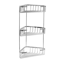 Γωνιακό ραφάκι σχαρωτό τριπλό επιτοίχιας τοποθέτησης διαστάσεων 24x14x51cm της σειράς HOTEL