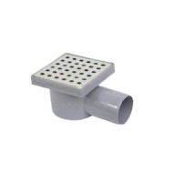 Φρεάτιο δαπέδου με ανοξείδωτη σχάρα και πλαϊνή έξοδο διαστάσεων 10x10x50cm