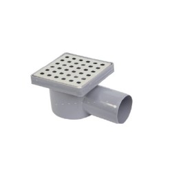 Φρεάτιο δαπέδου με ανοξείδωτη σχάρα και πλαϊνή έξοδο διαστάσεων 10x10x50cm