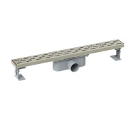 Φρεάτιο δαπέδου με ανοξείδωτη σχάρα και πλαινή έξοδο Φ50 διαστάσεων 30x7cm