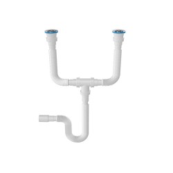 Διπλό εύκαμπτο σιφώνι νιπτήρος 1 1/2  με σπιράλ και βαλβίδα Φ40 SFN18