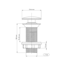 Βαλβίδα νιπτήρος pop-up 1 1/4 με ατσάλινο καπάκι ABS διαμέτρου 66mm