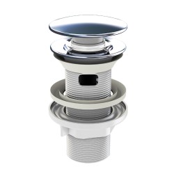 Βαλβίδα νιπτήρος pop-up 1 1/4 με υπερχείλιση ατσάλινο καπάκι ABS