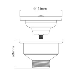 Βαλβίδα νεροχύτη χρωμέ με πάσο Φ3 1/2 