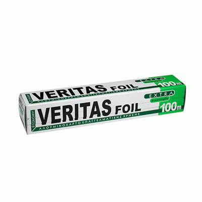 Αλουμινόχαρτο Veritas διαστάσεων 100m x 30cm σε συσκευασία 8 τεμαχίων Sanitas