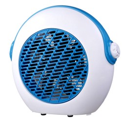 Αερόθερμο 2000W σε μπλε χρώμα με επιλογή ψυχρού αέρα 2 επίπεδα ισχύος και ασφάλεια σε περίπτωση πτώσης