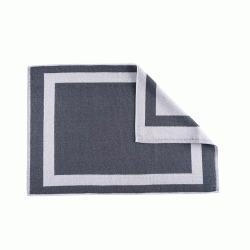 Πατάκι μπάνιου 100% βαμβακερό ανεξίτηλο Antichlore γκρι με σχέδιο πίνακας 50x75cm