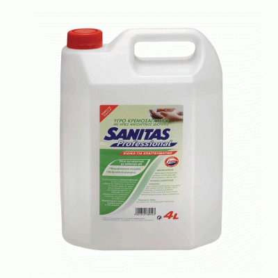 Κρεμοσάπουνο με ήπιες αντισηπτικές ιδιότητες 4L συσκευασία 4 τεμαχίων SANITAS PRO