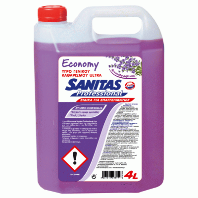 Υγρό γενικού καθαρισμού με άρωμα λεβάντα 4L συσκευασία 4 τεμαχίων SANITAS PRO