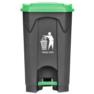 Kάδος απορριμμάτων HACCP πλαστικός 87lt με πράσινο καπάκι και πεντάλ