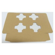 Χάρτινη θήκη μεταφοράς καφέ και ροφημάτων 4 θέσεων σε Kraft χρώμα