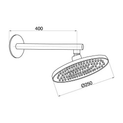 Στρόγγυλος κώδωνας μπάνιου ή ντουζιέρας Φ250mm επιτοίχιος ADS14 GPD