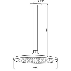 Κώδωνας οροφής στρόγγυλος Φ250 με ροή ψεκαστήρα ADS16 GPD