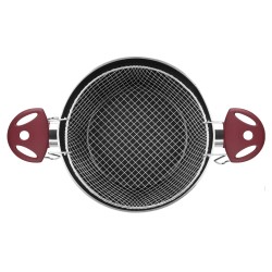 Κατσαρόλα αντικολλητική με καλάθι φριτούρας και γυάλινο καπάκι Νο24 για ηλεκτρική και κεραμική εστία σειρά Magic FEST