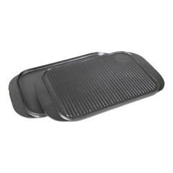 Πλάκα ψησίματος από μαντέμι δύο όψεων ραβδωτή και λεία με διαστάσεις 48x26cm