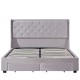 Κρεβάτι διπλό ANNONA Ivory βελούδο κατάλληλο για στρώμα 160x200cm