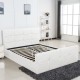 Κρεβάτι ANEMONE σε λευκό PU με αποθηκευτικό χώρο διαστάσεων 217x170x100cm