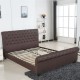 Κρεβάτι GERANIUM χρώματος σκούρο καφέ PU διαστάσεων 237x170x109cm