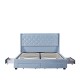Κρεβάτι διπλό ANNONA σε γαλάζιο βελούδο κατάλληλο για στρώμα 160x200cm