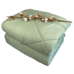 Πάπλωμα μονό σατέν ριγέ Olive διαστάσεων 160x240cm με πολυεστερική ψημένη βάτα 350gr