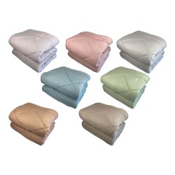 Πάπλωμα μονό σατέν ριγέ διαστάσεων 160x240cm σε χρώμα "Zephyr"