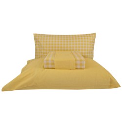 Σετ σεντόνια μονά διαστάσεων 1.75Χ2.60cm σύνθεση 100%βαμβάκι 144 κλωστών σε κίτρινο χρώμα CARLA