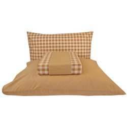 Σετ σεντόνια μονά διαστάσεων 1.75Χ2.60cm σύνθεση 100%βαμβάκι 144 κλωστών σε μπεζ χρώμα CARLA