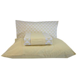 Σετ σεντόνια μονά διαστάσεων 1.75Χ2.60cm σύνθεση 100%βαμβάκι 144 κλωστών σε κίτρινο χρώμα TRIGON