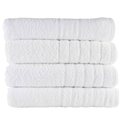 Πετσέτα προσώπου λευκή ρίγες διαστάσεων 50x90cm 100%βαμβακερή 400gsm. Πεννιέ