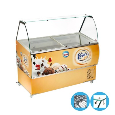 Επαγγελματικό ψυγείο βιτρίνα χύμα παγωτού 1660x790x1250mm Alfa Frigor AURORA14P (14 γεύσεις)