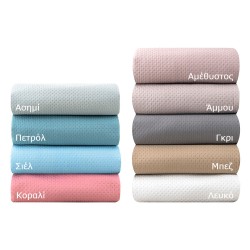 Κουβερλί υπέρδιπλο pre-washed Stars σε χρώμα κοραλί διαστάσεων 230x250cm