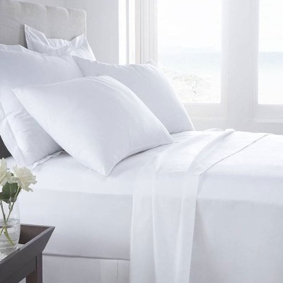 Σεντόνι ξενοδοχείου King size 300tc Satin 100% βαμβακερό σε λευκό χρώμα διαστάσεων 300x310cm σειρά Mikonos 1005