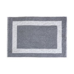 Ταπέτο μπάνιου νηματοβαφή μαίανδρος διαστάσεων 50x75cm σε γκρι χρώμα με λευκό