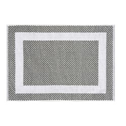 Ταπέτο μπάνιου νηματοβαφή διαστάσεων 50x75cm σε γκρι χρώμα με λευκό σχέδιο