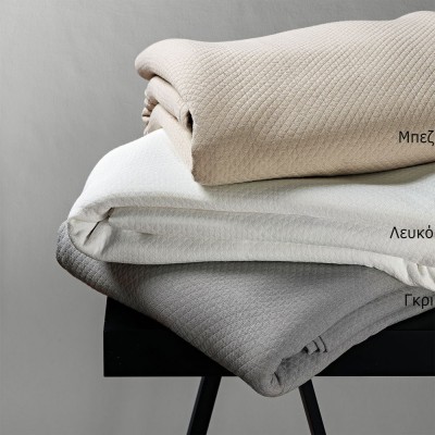 Πικέ κουβέρτα μονή Matelasse διαστάσεων 170x280cm σε λευκό χρώμα