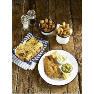 Σαγανάκι εμαγιέ σειρά Blanca λευκό με μπλε λεπτομέρεια Φ22εκ σε παραδοσιακό κομψό ύφος IBILI