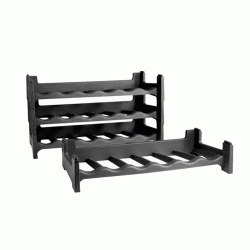 Θήκη μπουκαλιών 6 θέσεων σε χρώμα μαύρο διαστάσεων 60x30x12cm 