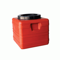 Bαρέλι πλαστικό KADAPLAST χωρητικότητας 12.5lt σε καφέ χρώμα τετράγωνο